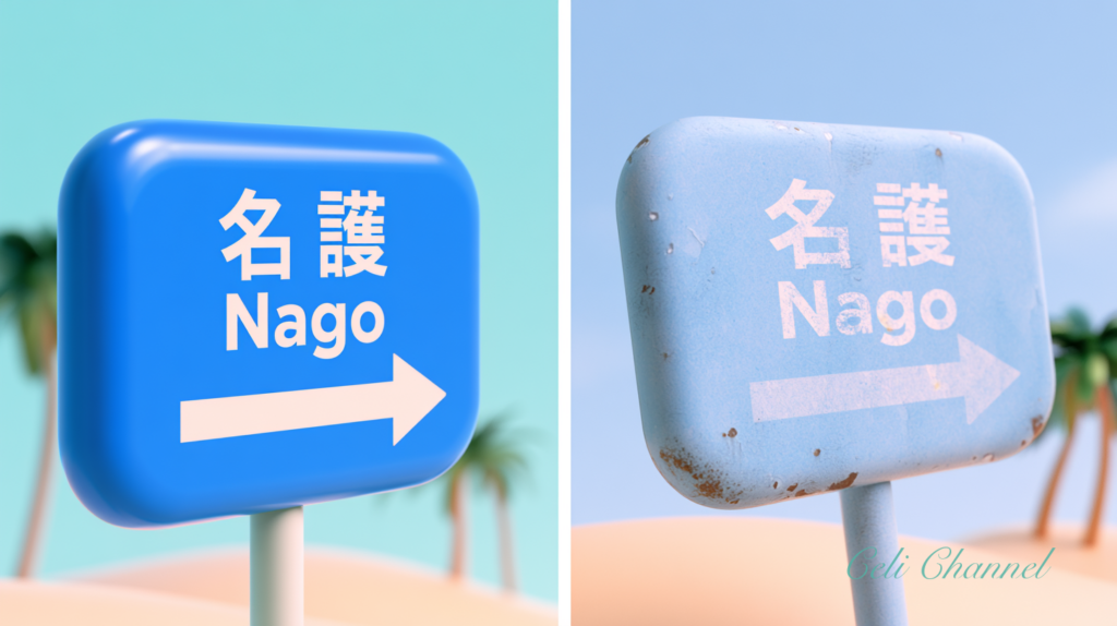 沖縄のボロボロ案内標識